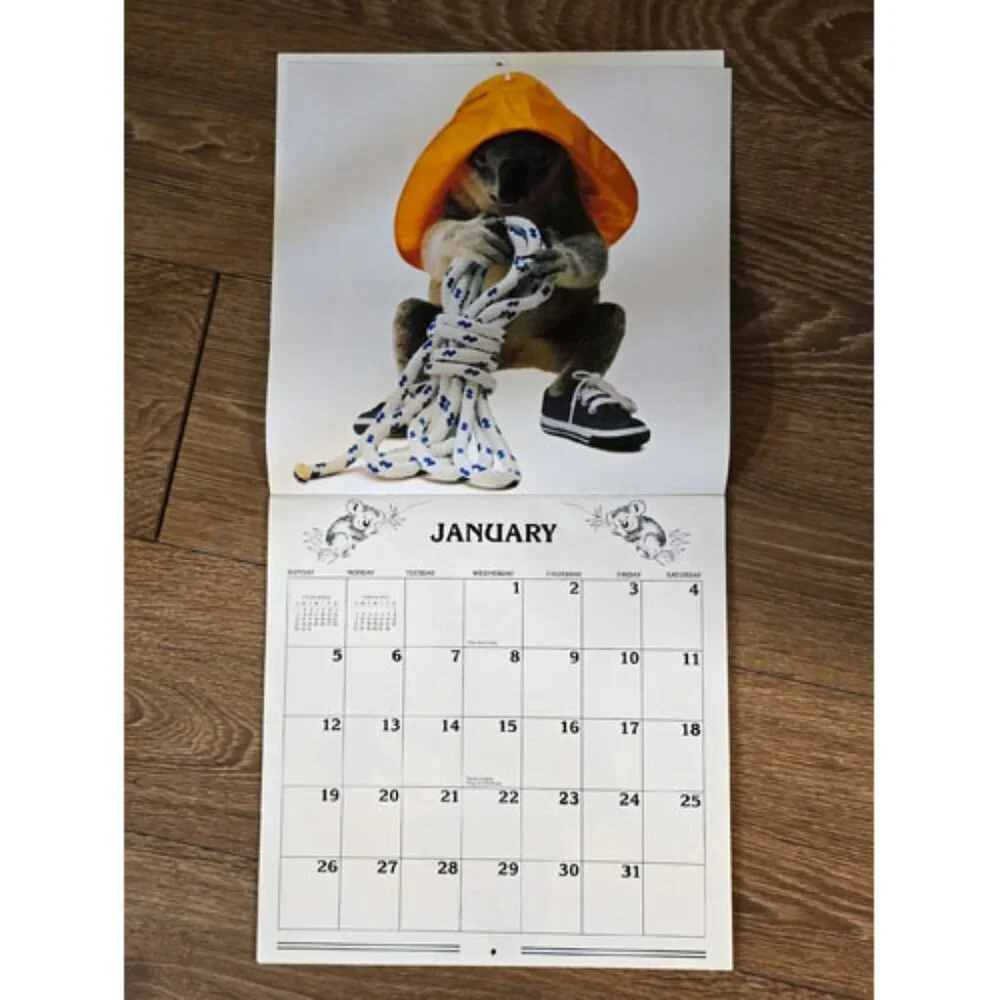 1986 Qantas Koala Calendar Sydney the Koala 12x12 Vintage Australia Airline Art